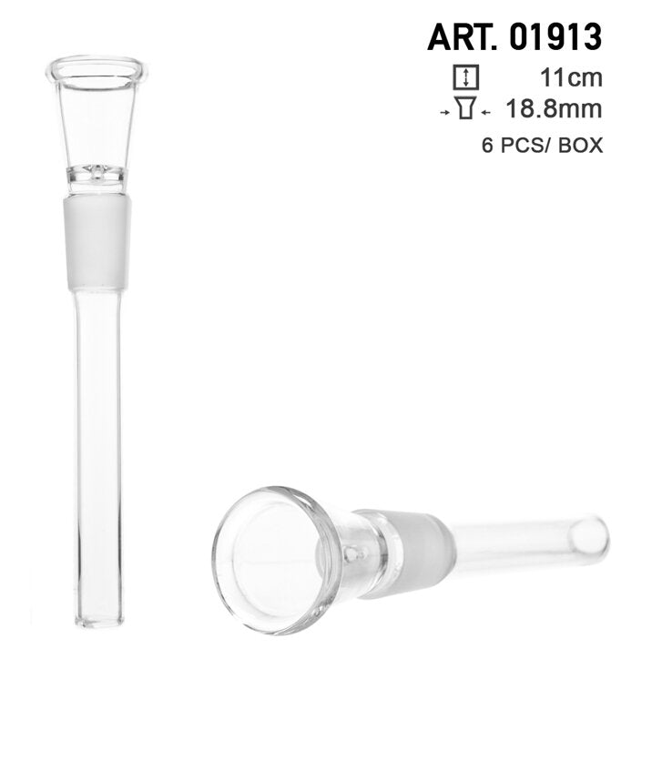 Amsterdam | Glas Chillum -Sockel:18.8mm- kleines Loch- L:11cm