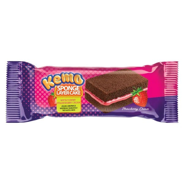 Kemo Sponge Layer Cake Strawberry Cream 24x35g