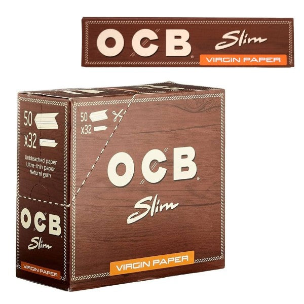 OCB Unbleached Virgin King Size Slim Papers (32 Booklets)