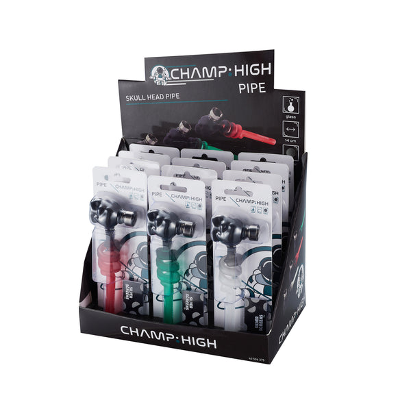 Totenkopf Glaspfeife gummiert