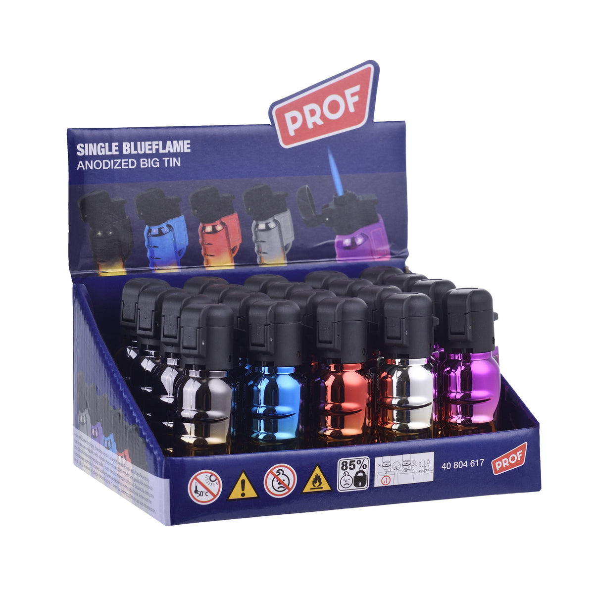 ANODIZED BIG TIN BLUE FLAME Jet Lighter