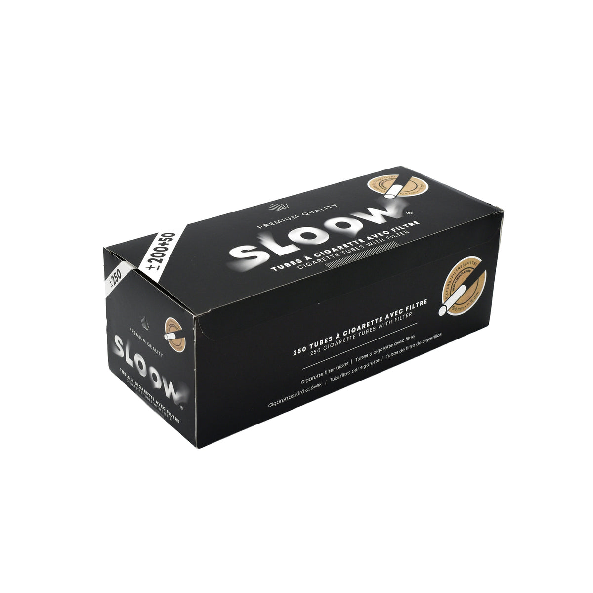 Sloow schwarz 250 Stk. Paper Filter Tube Box