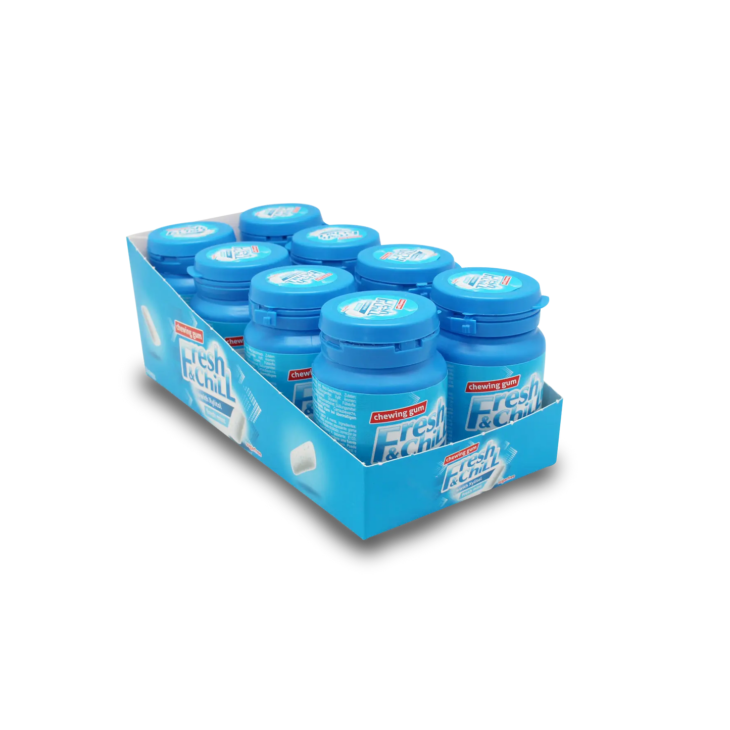 Sweet Flash FRESH&CHILL Kaugummi Minze 1 Dspl. x 8 Stk. x 60g / Zuckerfreie Kaugummi Drage