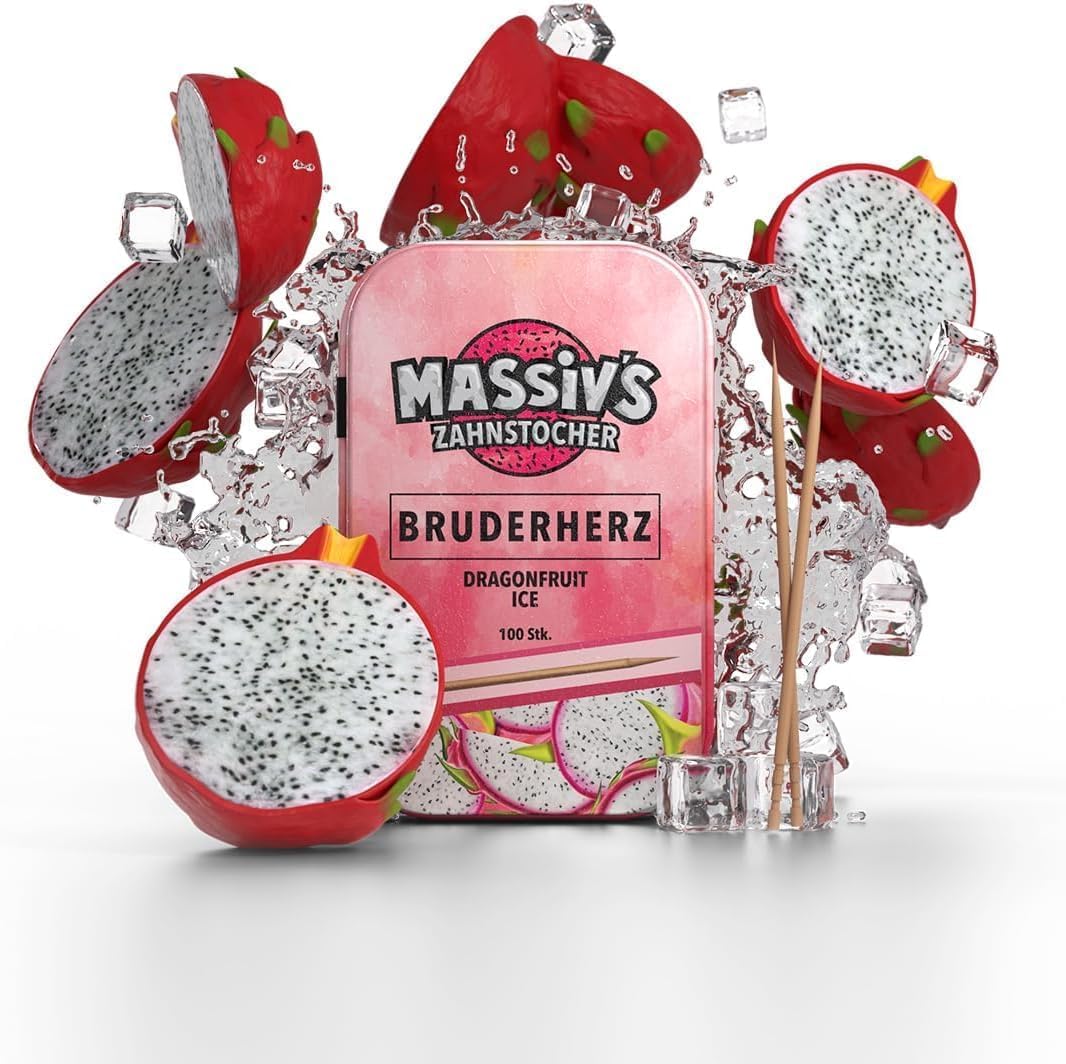 Massiv's Zahnstocher – BRUDERHERZ – Dragonfruit Ice (10 Stück)
