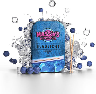 Massiv's Zahnstocher – BLAULICHT – Blueberry Ice (10 Stück)