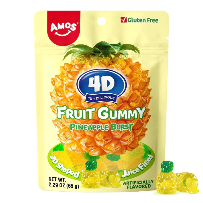 Amos 4D Fruit Gummy Pineapple Burst 65 g