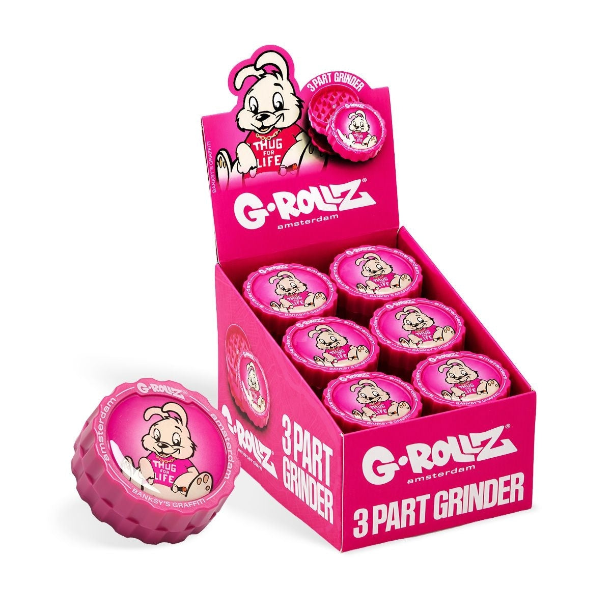 G-Rollz | Banksy's Graffiti 3-Part Grinder 53mm 'Thug for Life'