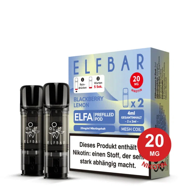 ELFBAR ELFA Pods - Blackberry Lemon - 20mg/ml