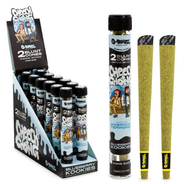 G-Rollz | Cheech & Chong(TM) 2x Terpen-infusierte Kegel 'Blueberry Kookies' (12er-Pack-Display)