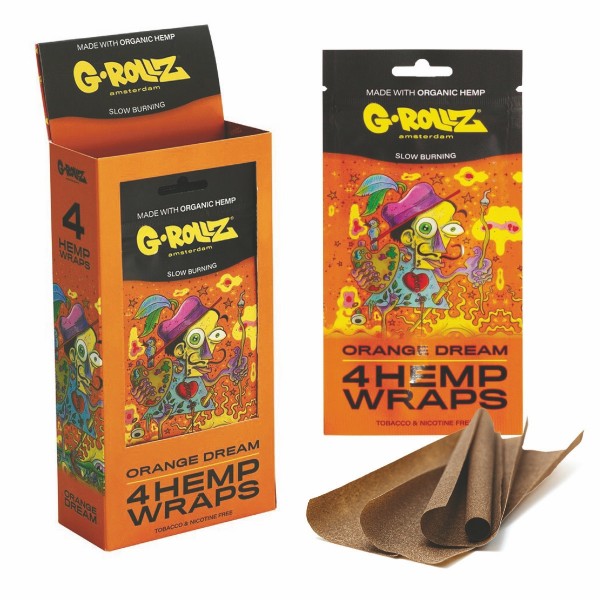 G-Rollz | 4x 'Orange Dream' Hemp Wraps (15 Pack Display, 60 Wraps)