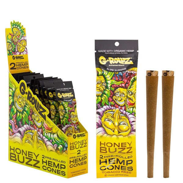 G-Rollz | 2x 'Honey Buzz' vorgerollte Hanfkegel (12er Pack, 24 Kegel)