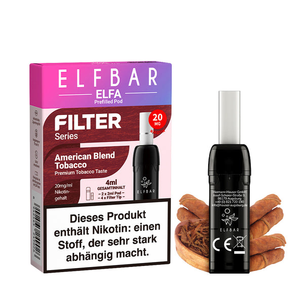 ELFBAR PODS Filter Series American Blend Tobacco 20mg/ml Nikotin -33% ELFBAR PODS Filter Series American Blend Tobacco 20mg/ml Nikotin