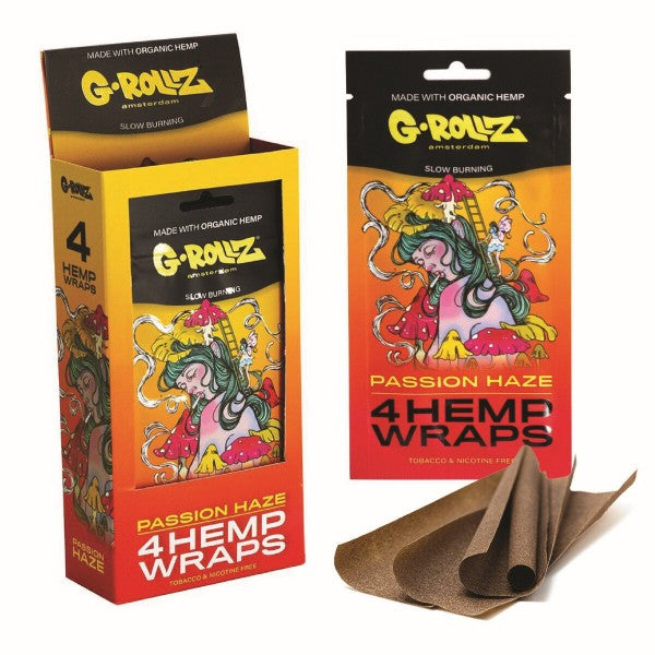 G-Rollz 4x 'Passion Haze' Hemp Wraps (15 Pack Display, 60 Wraps)
