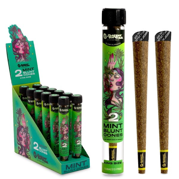 G-Rollz 2x Pre-rolled Mint Cones (12 Pack Display, 24 Cones)