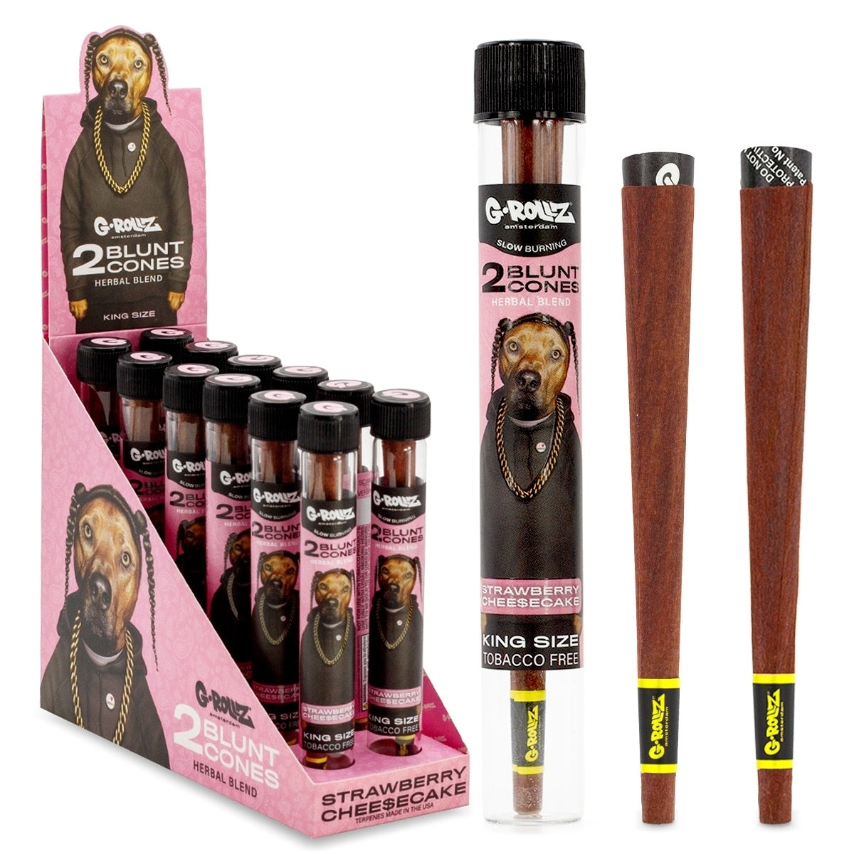 G-Rollz | 'The Dog' Terpene Infused Cones 'Strawberry Cheesecake' (12 Pack Display, 24