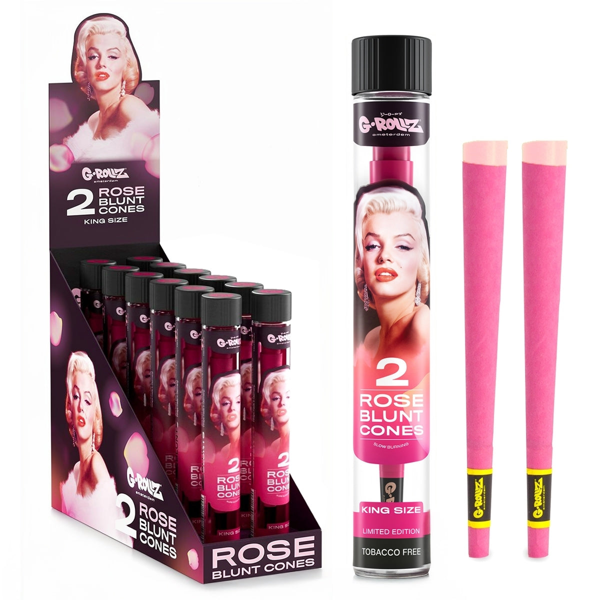 G-Rollz | 2x Pre-rolled Rose Cones 'Fabulous Face' (12 Pack Display, 24 Cones)