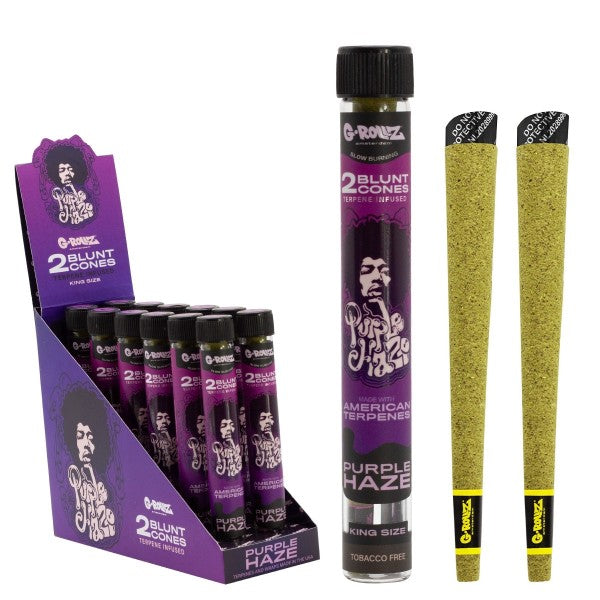 G-Rollz | Terpene-infusierte Zapfen 'Purple Haze' (12er-Pack-Display, 24 Kegel)