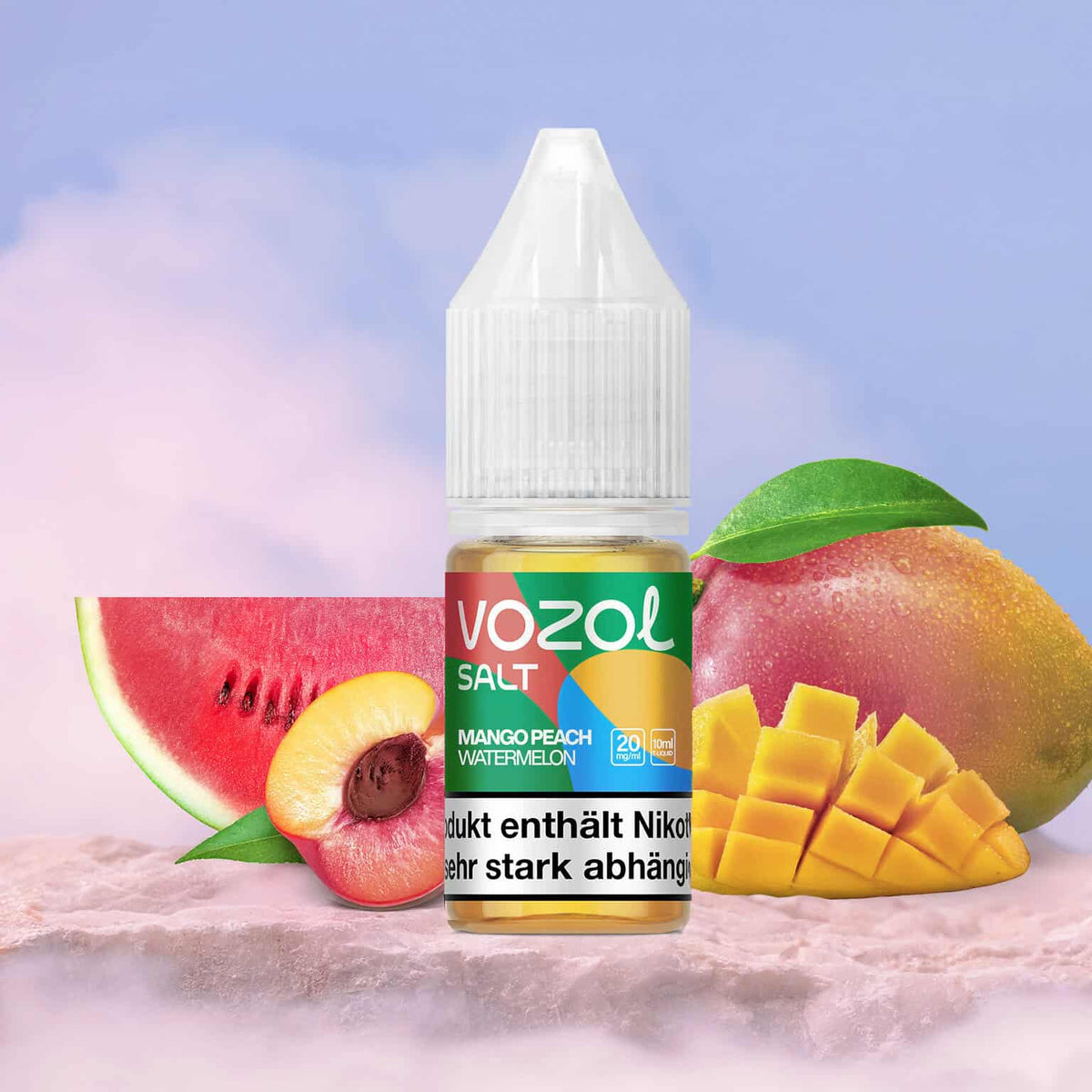 VOZOL Liquid | Peach Mango Watermelon | Nikotinsalz E-Liquid (20mg)
