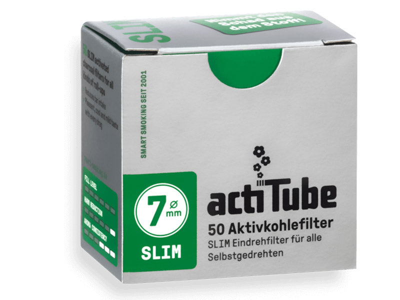 Acti Tube Aktivkohlefilter 7mm Slim 10x50 Charcoal Filters