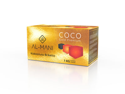 Al-Mani Coco Gold Premium – 1KG – Shisha Kohle