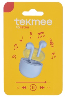 TEKMEE TRANSLUCENT CASE TWS EARBUDS in hellblau