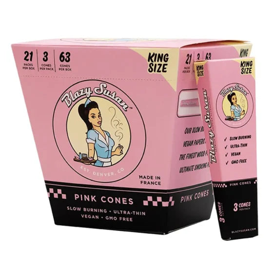 BLAZY SUSAN King Size Pink - Cones (21 Booklets)