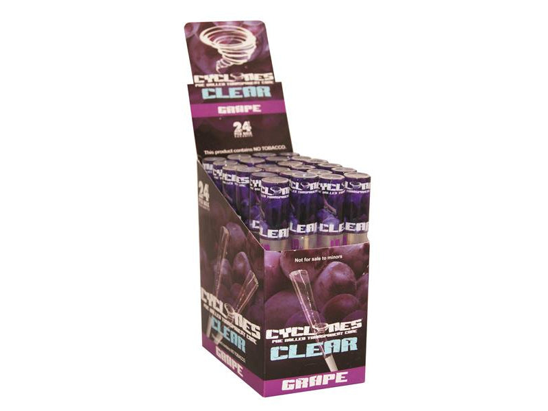 CYCLONE | Cyclones Cone CLEAR King Size - Grape 24er Display