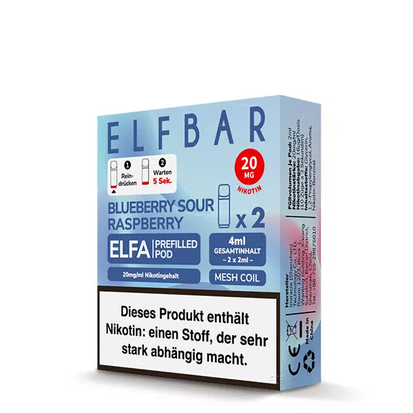 Elfbar ELFA Pods – Blueberry Sour Raspberry – 20 mg/ml