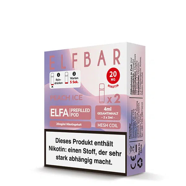Elfbar ELFA Pods – Peach Ice – 20 mg/ml