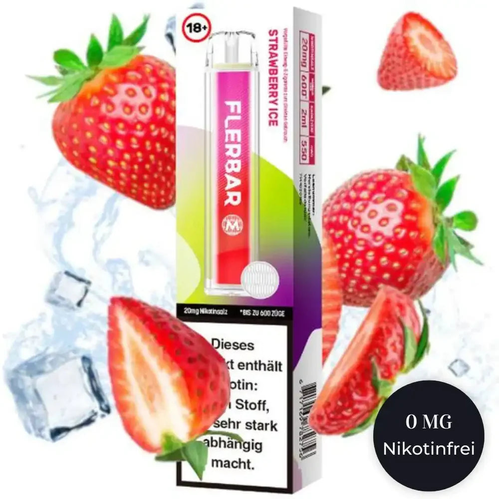 Flerbar M – Strawberry Ice – nikotinfrei (10er)