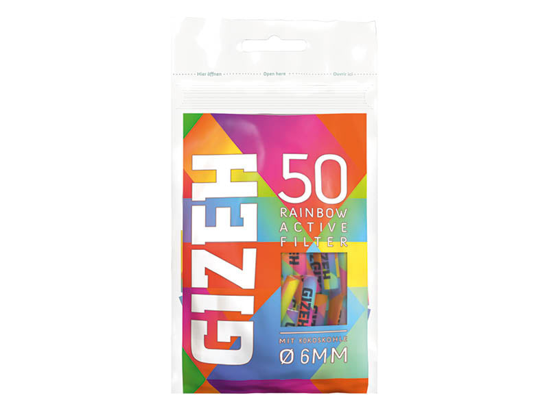Gizeh Active Filter Rainbow 6 mm, 50 Stück