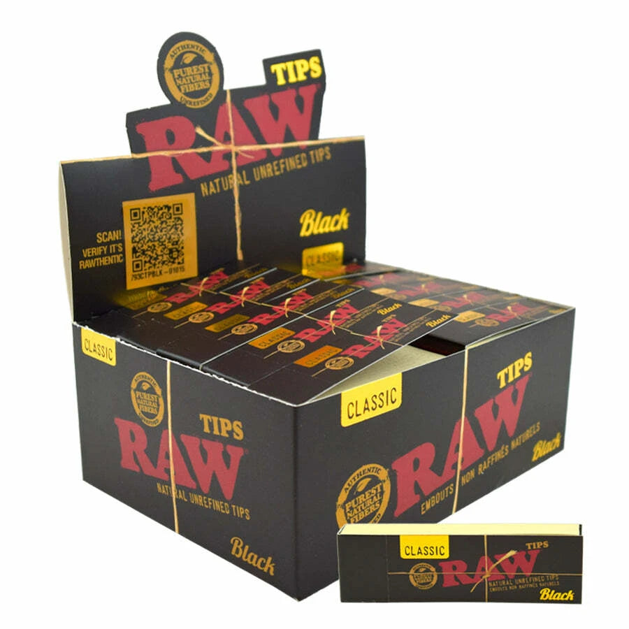 Raw Black Tips PK50