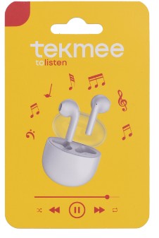 TEKMEE TRANSLUCENT CASE TWS EARBUDS in weiß