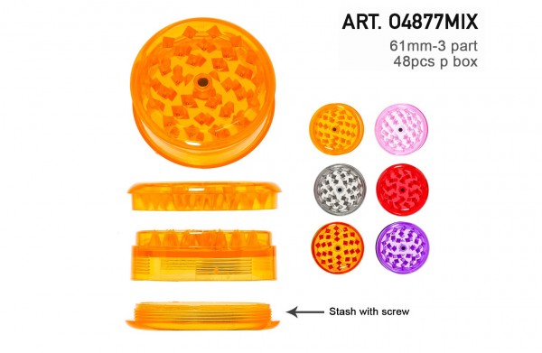 Plastic Grinder – Ø: 61 mm – 3-teilig (48Stk/Karton)