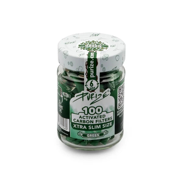 Purize 100 Xtra Slim Size Filters Ø:6mm x 27mm Green