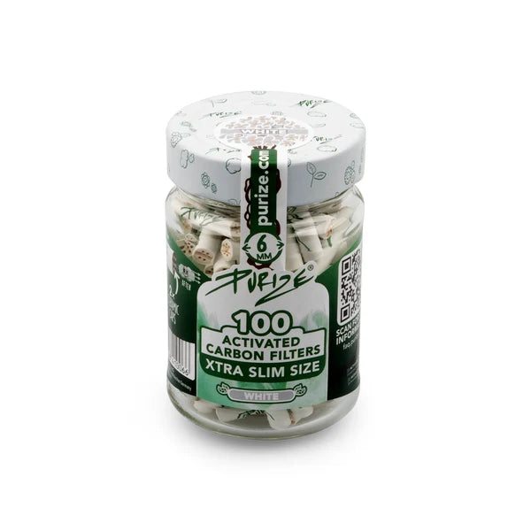 Purize 100 Xtra Slim Size Filters Ø:6mm x 27mm White