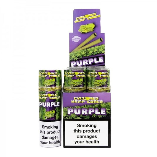 CYCLONE | King Size Purple - Cone (12 x 2)
