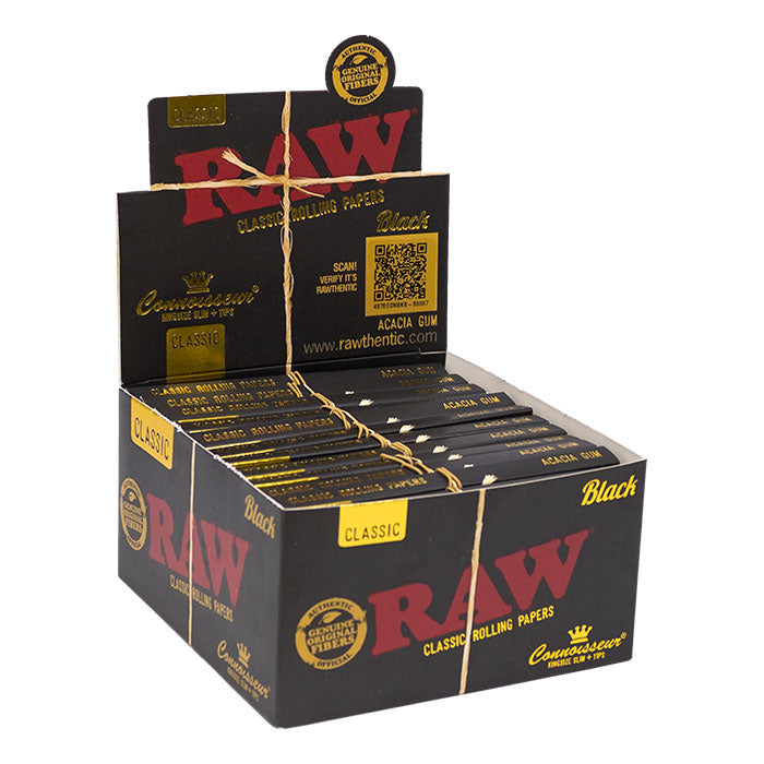 Raw Black Connoisseur King Slim 24 Hefte je 32 Blatt + Tips · GNG ...