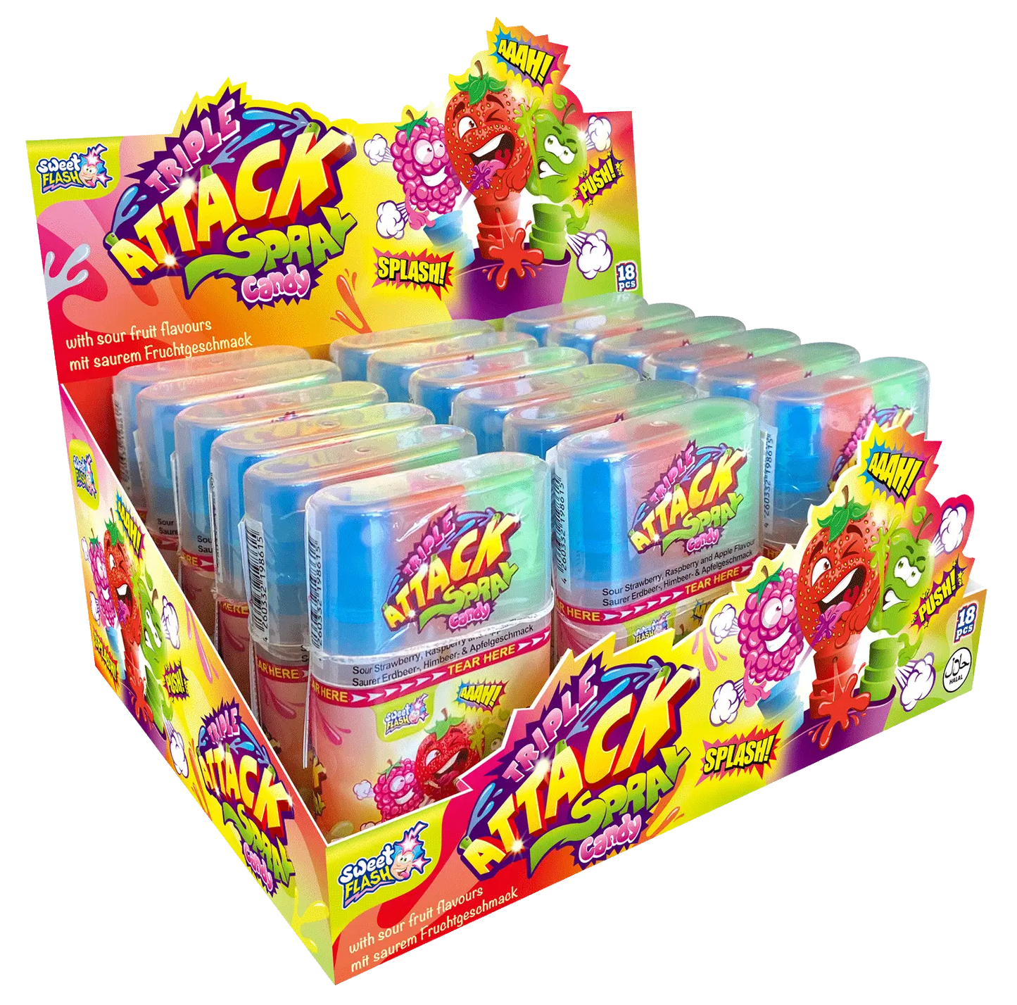 Triple Attack Candy Spray 1 Dspl. x 18 Stk. x 15 ml