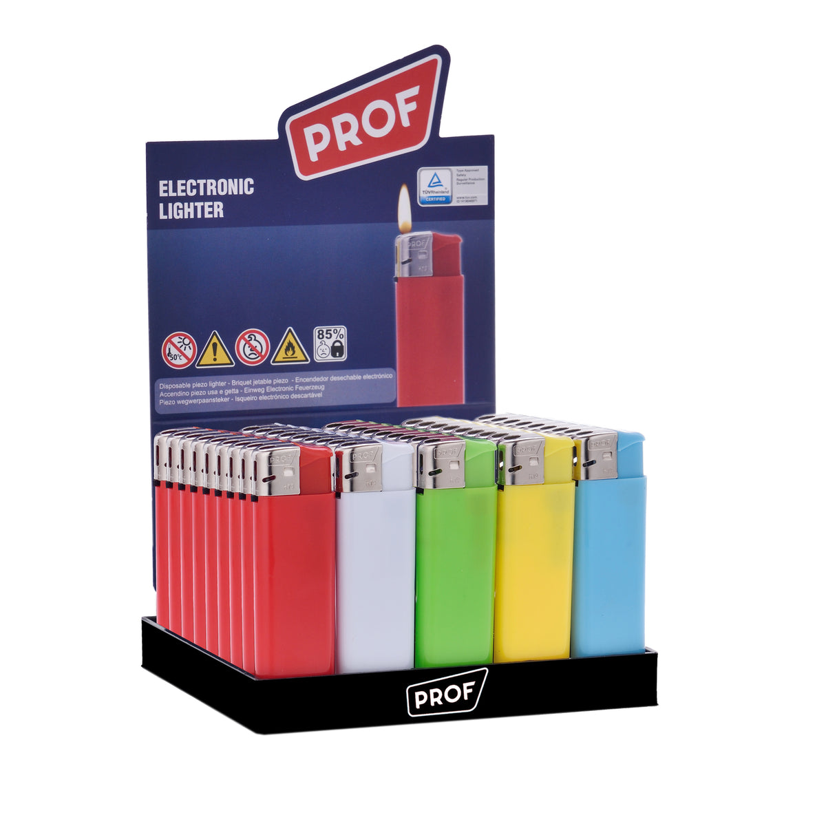 Refillable Electro Feuerzeuge 50er Display - Classic Color