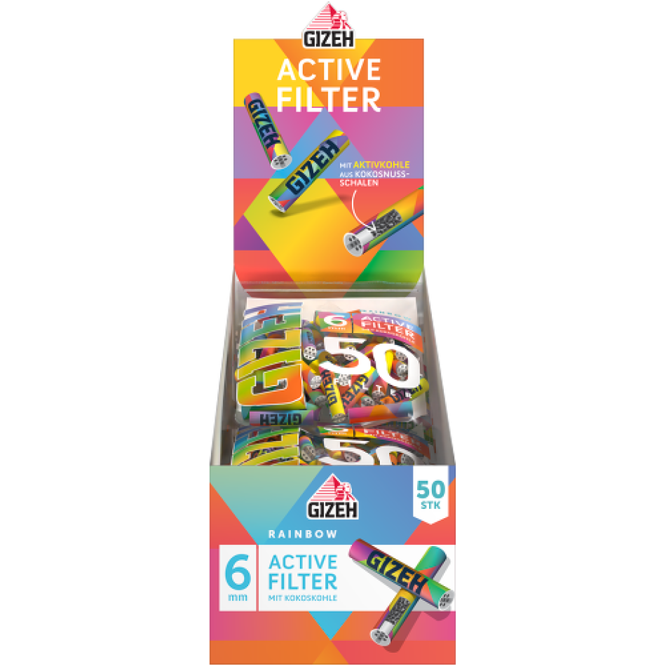 Gizeh  Active Filter Black 6 mm, 50 Stück - Rainbow