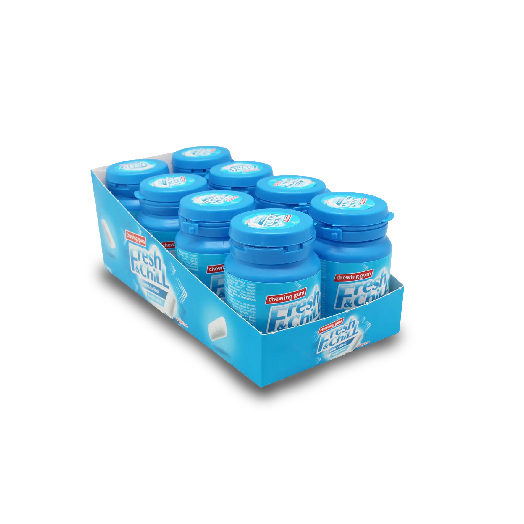 Sweet Flash FRESH&CHILL Kaugummi Minze 1 Dspl. x 8 Stk. x 60g / Zuckerfreie Kaugummi Drage