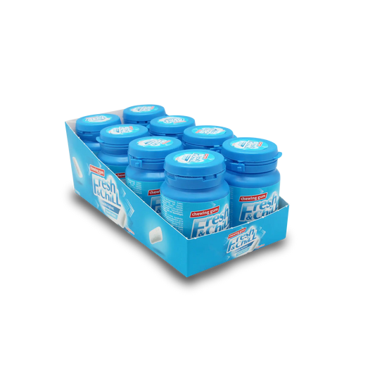 Sweet Flash FRESH&CHILL Kaugummi Minze 1 Dspl. x 8 Stk. x 60g / Zuckerfreie Kaugummi Drage