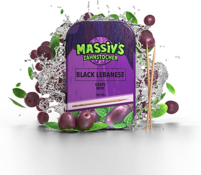 Massiv's Zahnstocher – Black Lebanese – Grape Mint (10 Stück)