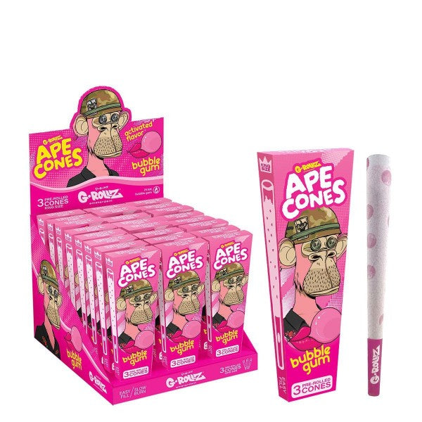 G-Rollz | Ape Cones "Bubblegum" - 3 Pop Cones (24 Pack Display)