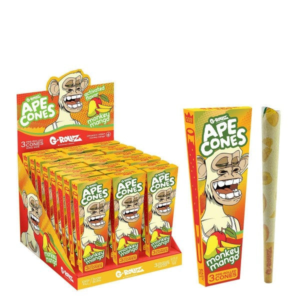 G-Rollz Ape Cones "Monkey Mango" – 3 Pop Cones (24 Pack Display)
