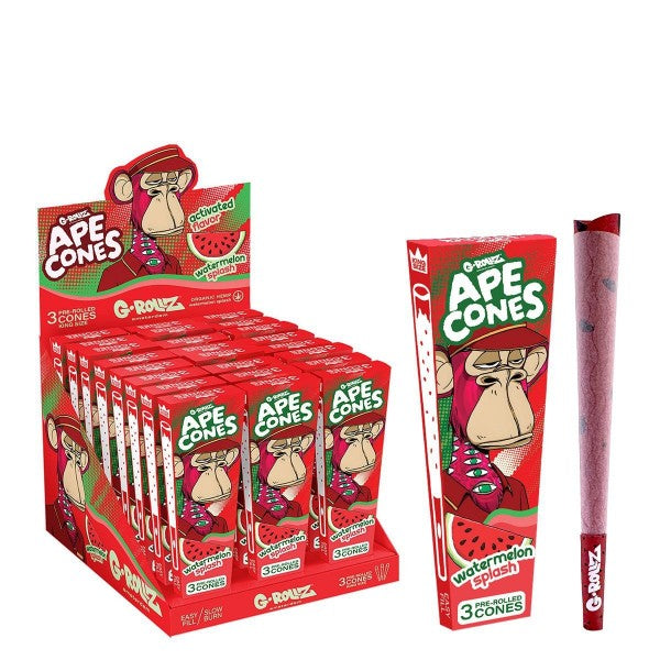 G-Rollz Ape Cones "Watermelon Splash" – 3 Pop Cones (24 Pack Display)