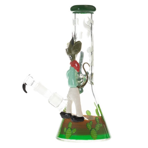 Amsterdam | Green Golom Chillum Slit Bong H:31cm Socket:18.8mm TH:7mm