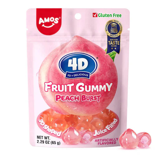 AMOS 4D Fruit Gummy Peach Burst 65g