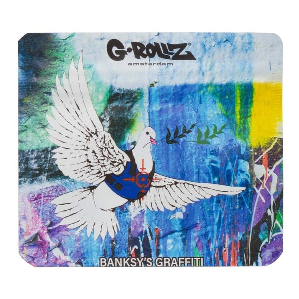 G-Rollz | 90x80 mm smellproof bag | Banksy's Graffiti 'Bulletproof Dove' - 50pcs/ pack